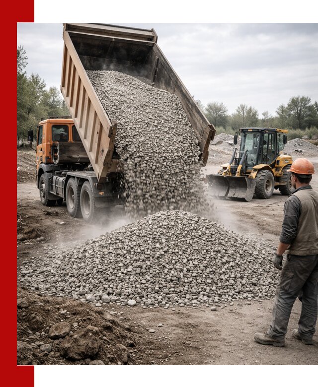 Доставка щебня в Шарыпове крупными и мелкими фракциями