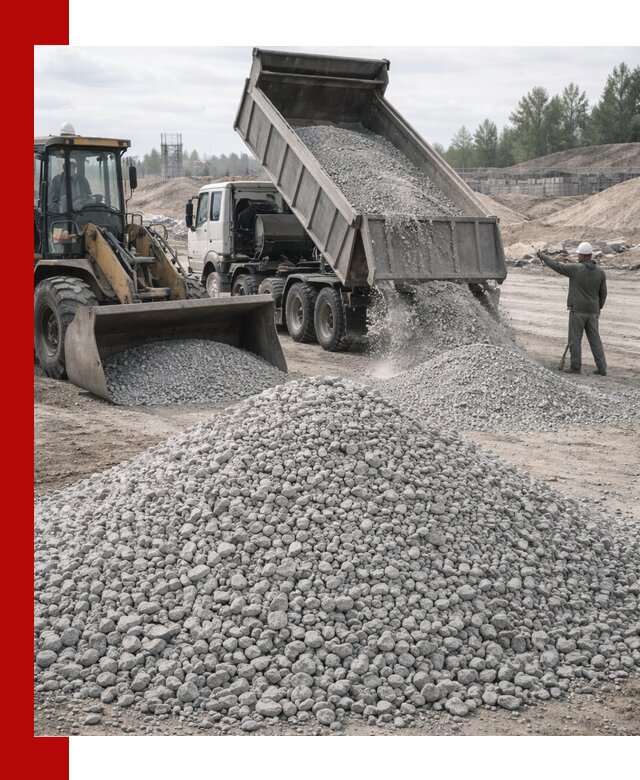 Доставка известнякового щебня фр. 5–20 в Шарыпове