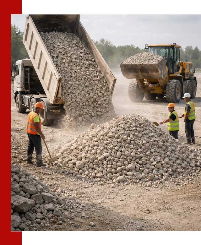 Доставка известнякового щебня фр. 40-70 в Шарыпове