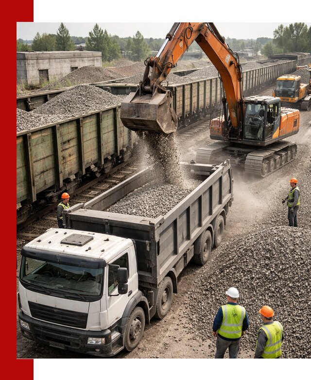 Железнодорожный щебень фракция 25–60 для поставок в Шарыпове