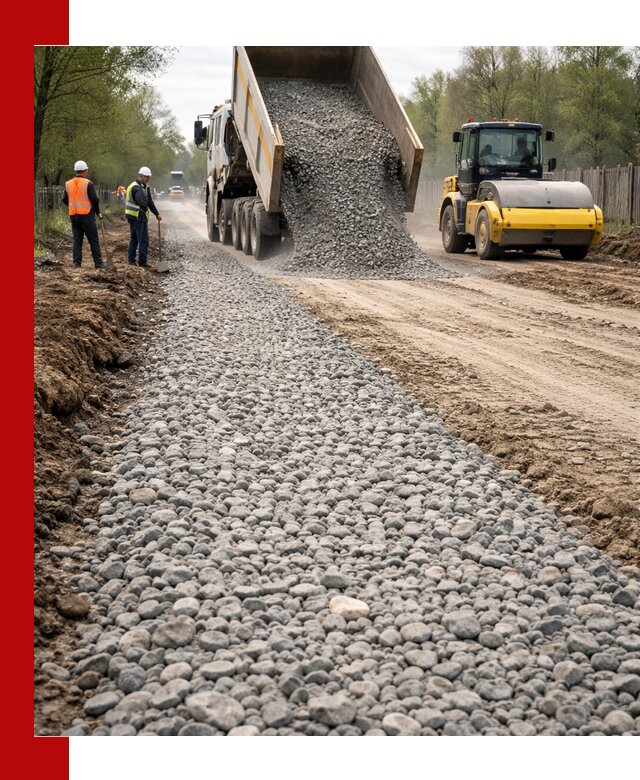 Доставка щебня для отсыпки дорог в Шарыпове высокого качества