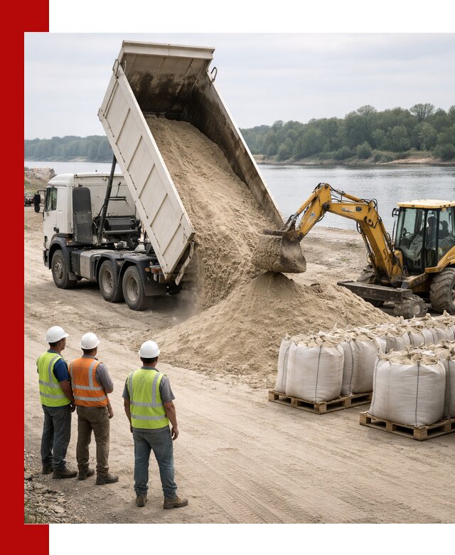Доставка речного песка в Шарыпове самосвалами и погрузкой