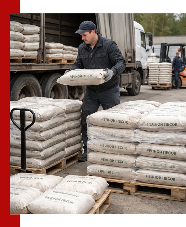 Речной песок в мешках с доставкой в Шарыпове
