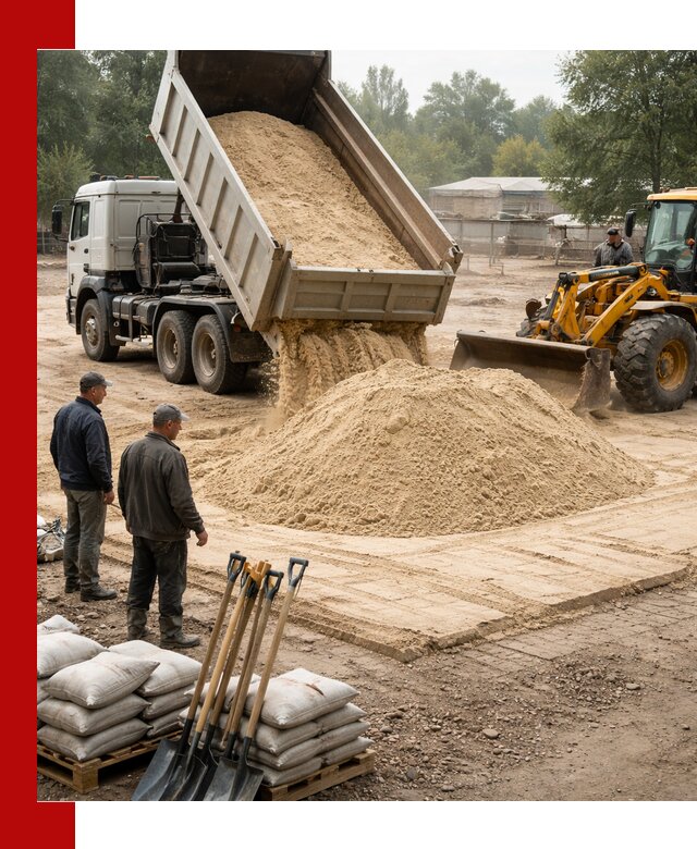Доставка мытого песка в Шарыпове с самосвалами по выгодной цене