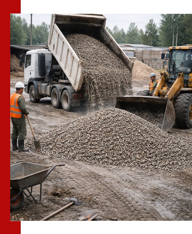 Мытый гравий с доставкой в Шарыпове от карьера до участка