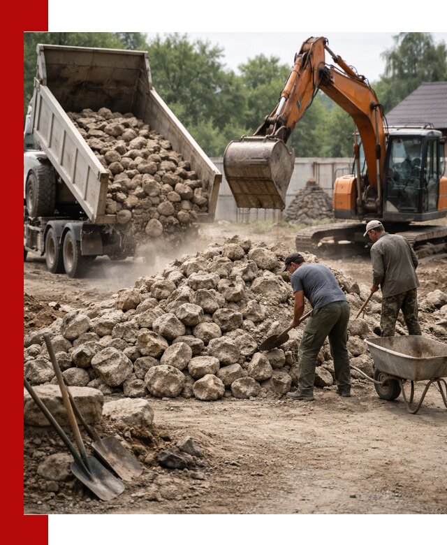 Доставка и разгрузка бутового камня в Шарыпове