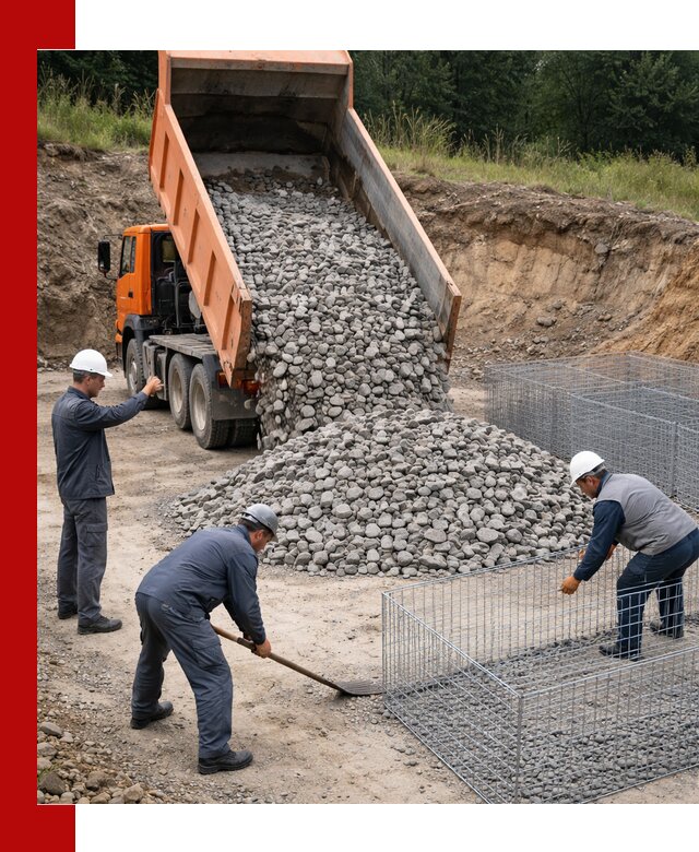 Камень для габионов с доставкой в Шарыпове быстро и надёжно
