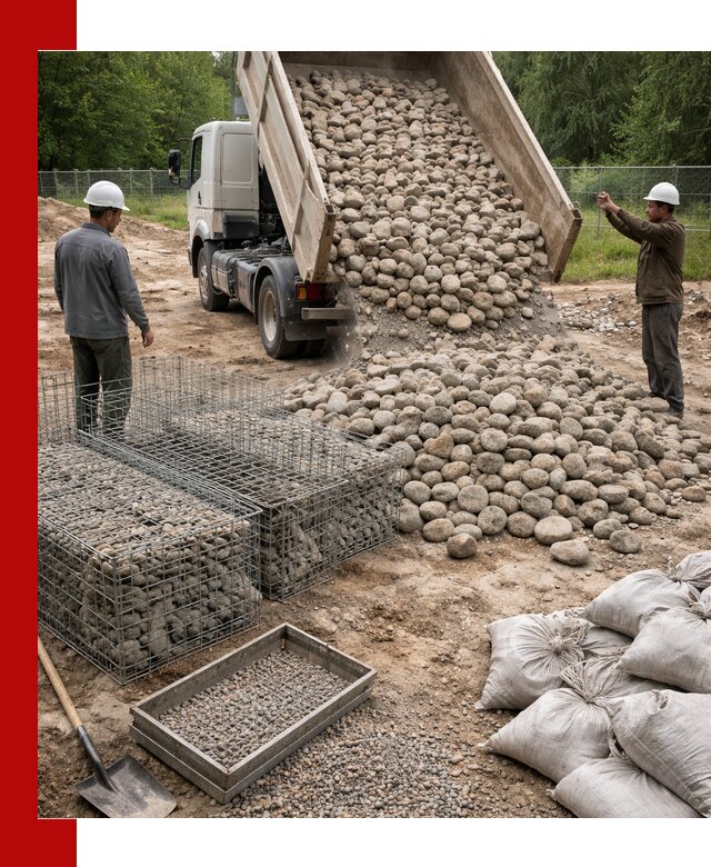 Камень для габионов фракция 70–151 в Шарыпове