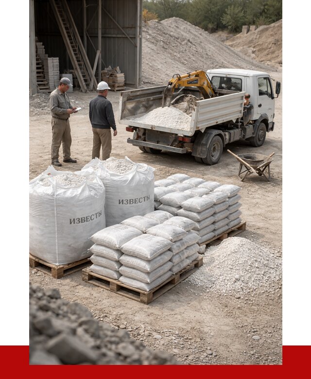 Известь строительная в Шарыпове с доставкой от 4244 р. | ПРОНЕРУДШрп