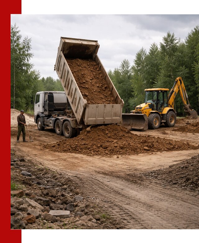 Доставка суглинка самосвалами в Шарыпове подсыпка и планировка
