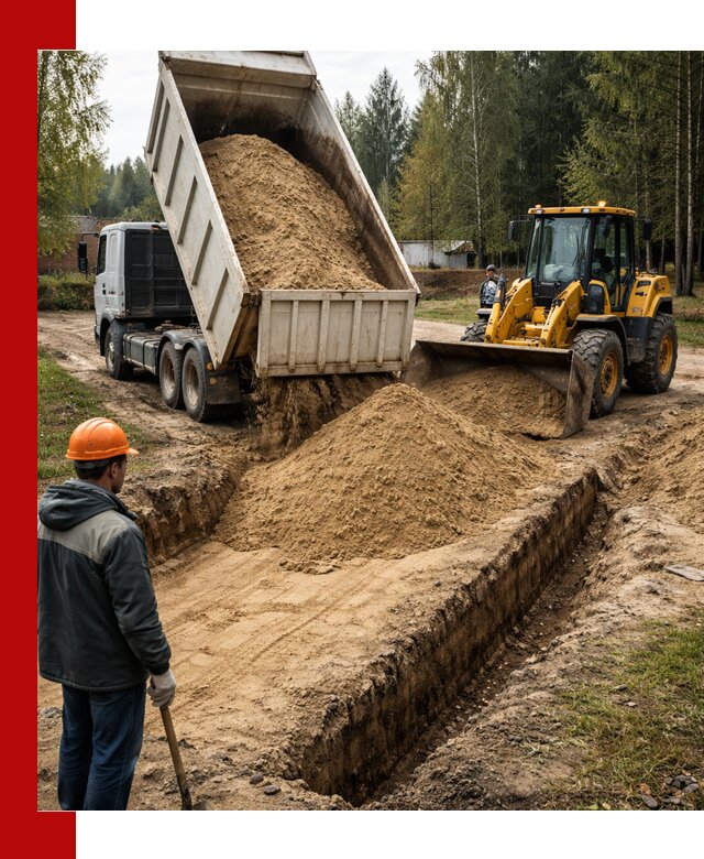 Доставка песчаного грунта в Шарыпове для строительных работ