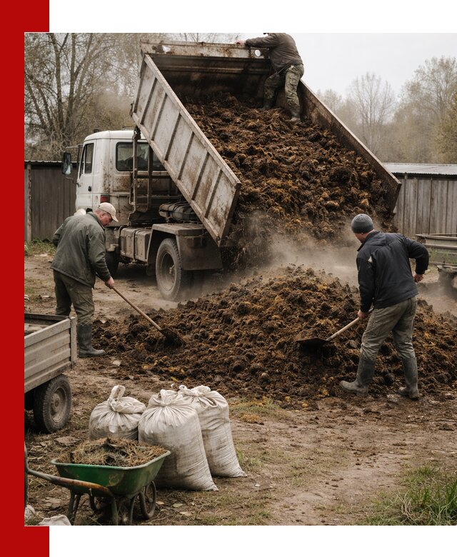 Доставка коровьего навоза самосвалом в Шарыпове