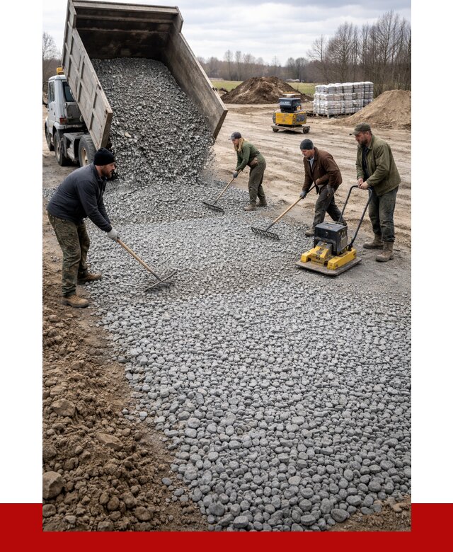 Устройство щебеночной подушки в Шарыпове от 4547 р. ПРОНЕРУДШрп