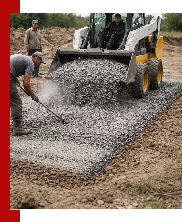 Устройство щебеночной подушки в Шарыпове для дорог и фундаментов